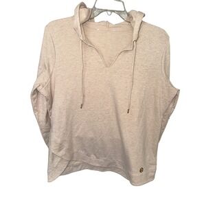 MICHAEL KORS Womens Hoodie Pullover‎ Light Stretchy Cotton Oatmeal Color size